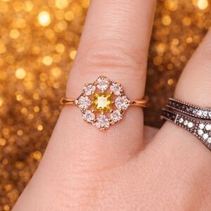 Elegant Gold plated and Yellow stone Ring